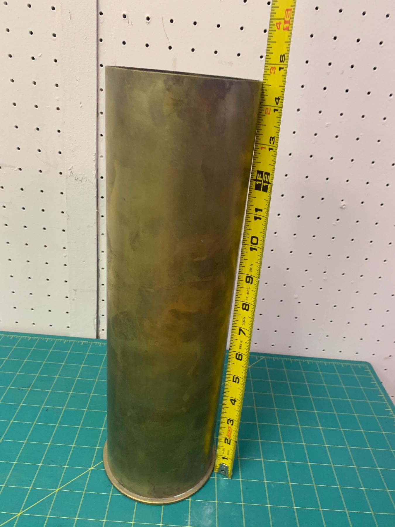 LARGE BRASS SHELL CASING 105MM