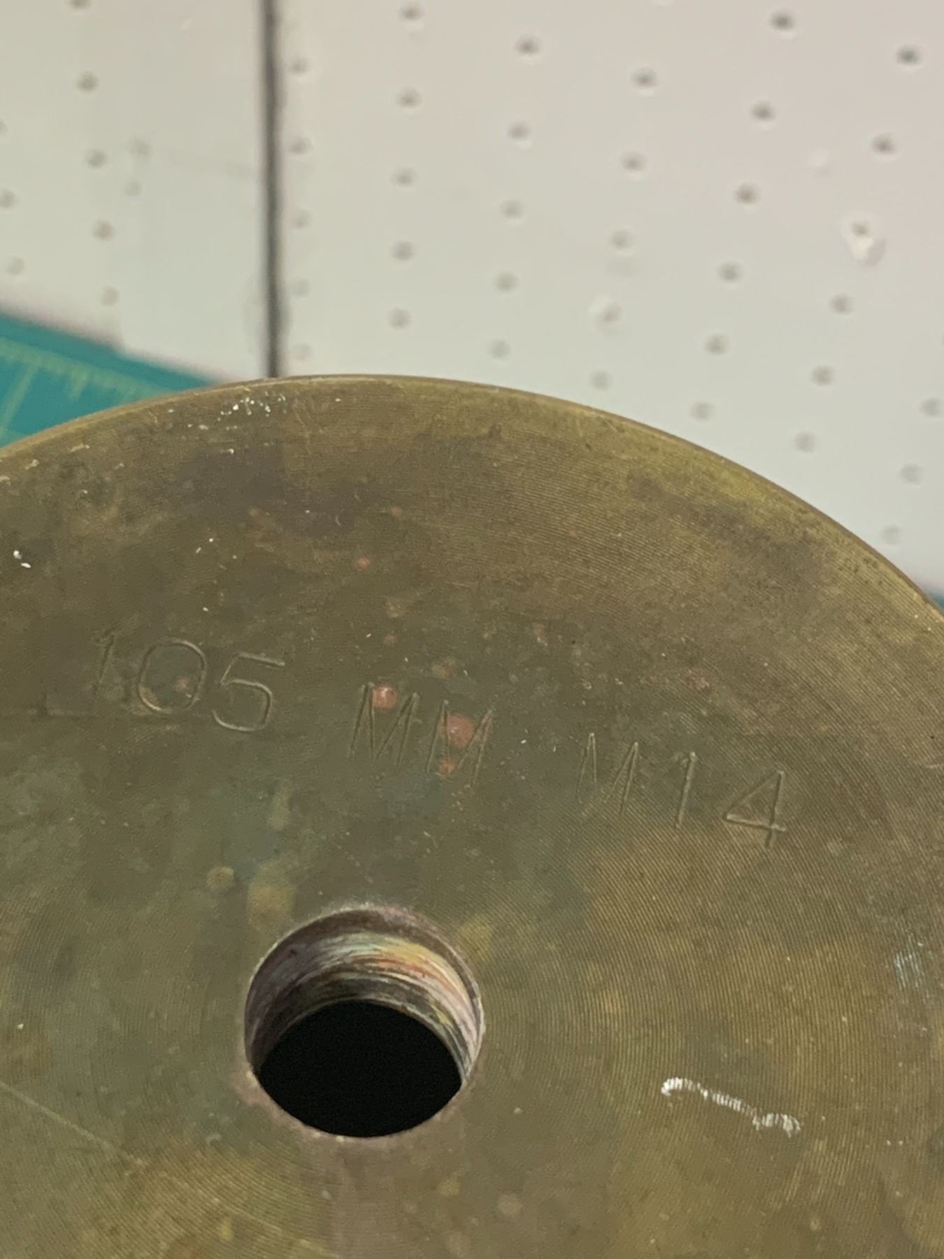 LARGE BRASS SHELL CASING 105MM