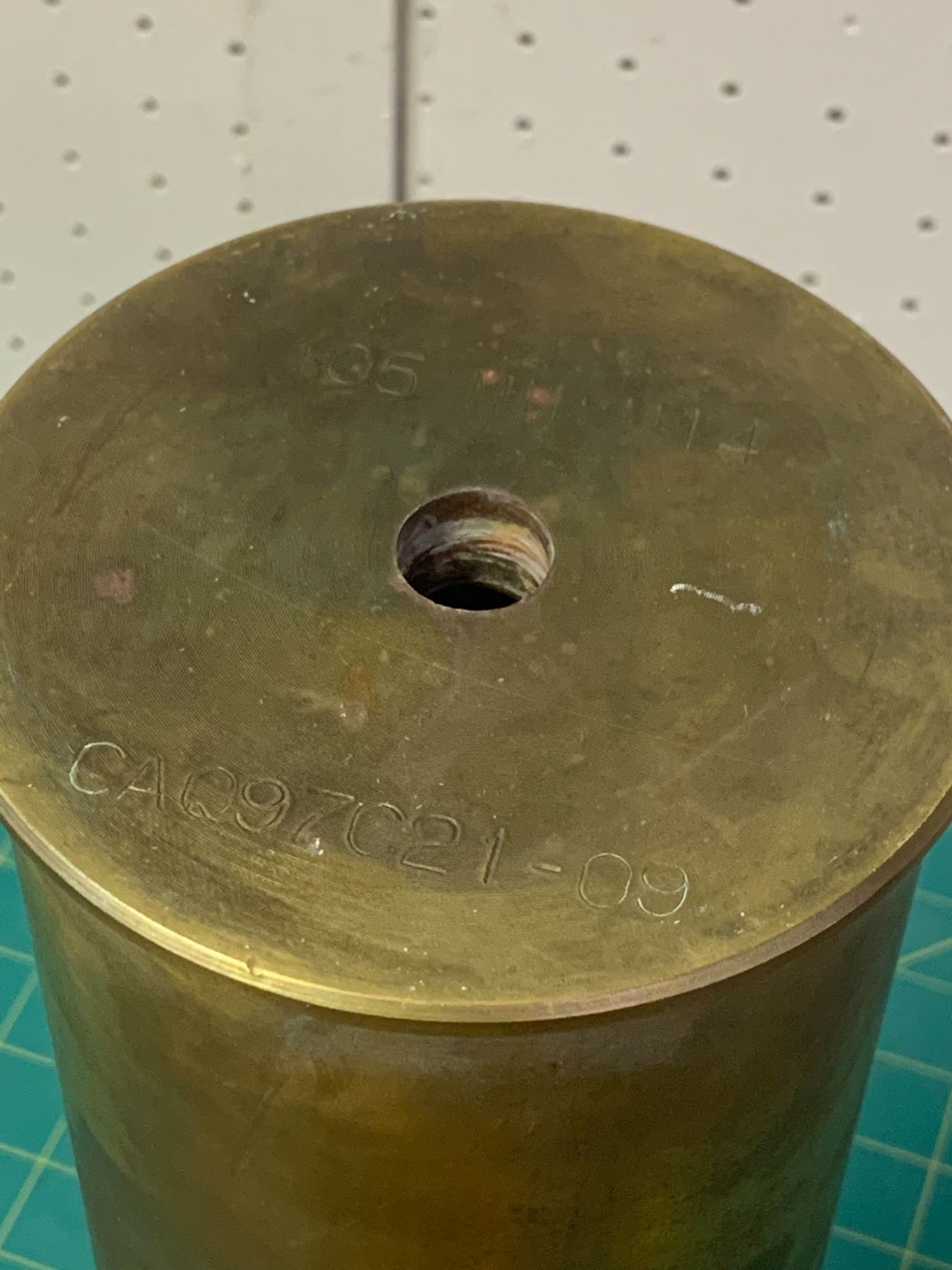 LARGE BRASS SHELL CASING 105MM - Schmalz Auctions