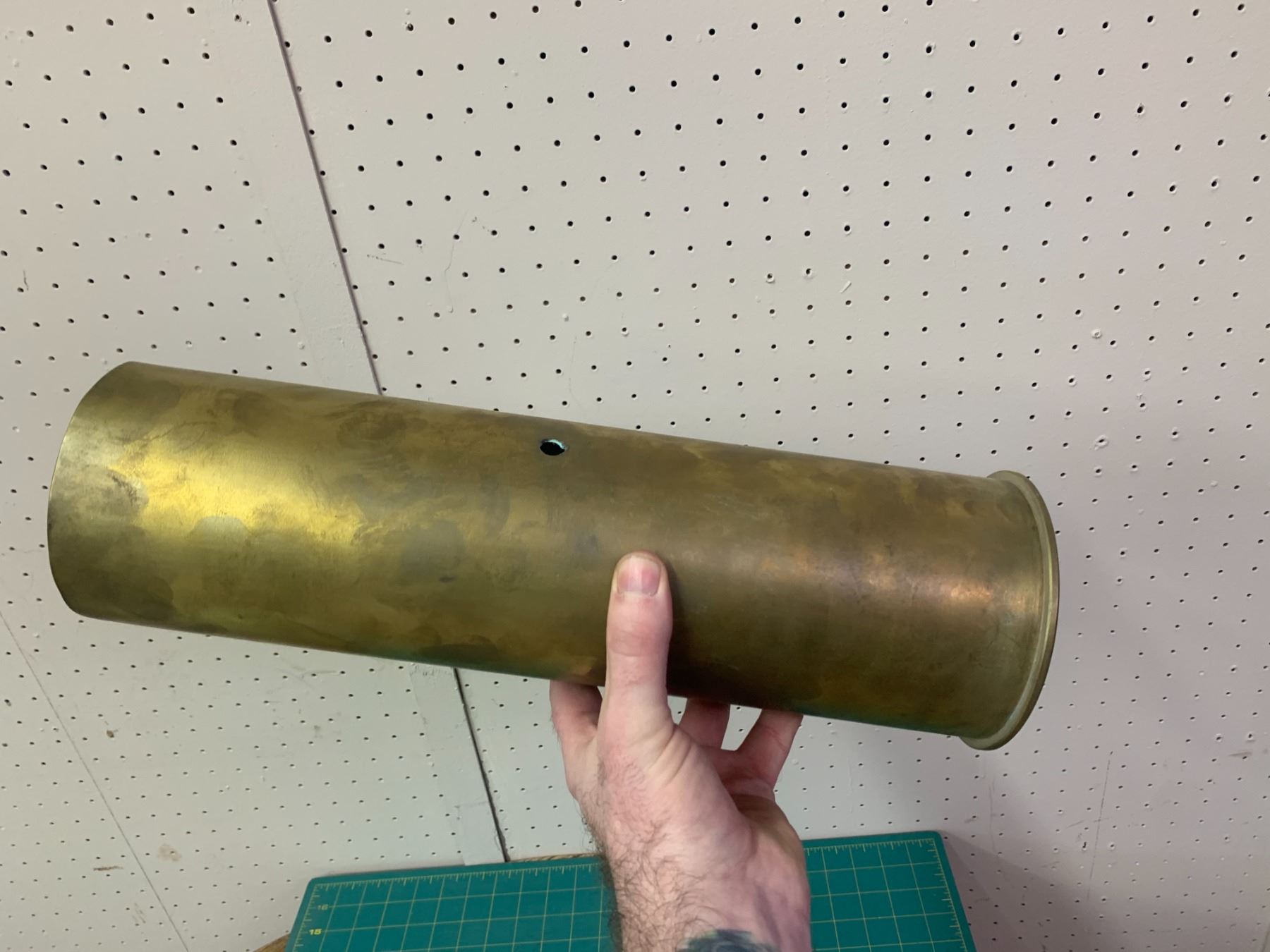 LARGE BRASS SHELL CASING 105MM
