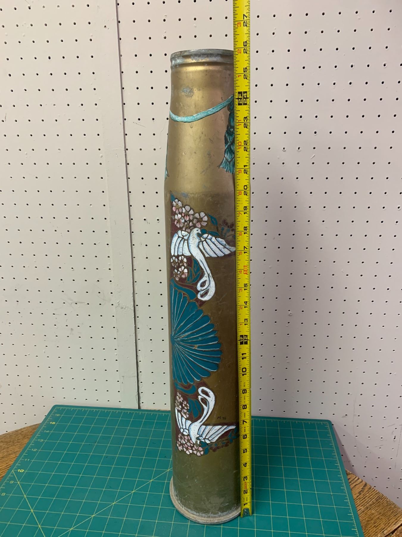 LARGE PAINTED BRASS SHELL CASING - Schmalz Auctions
