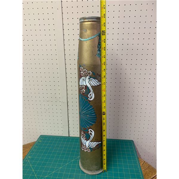 LARGE PAINTED BRASS SHELL CASING
