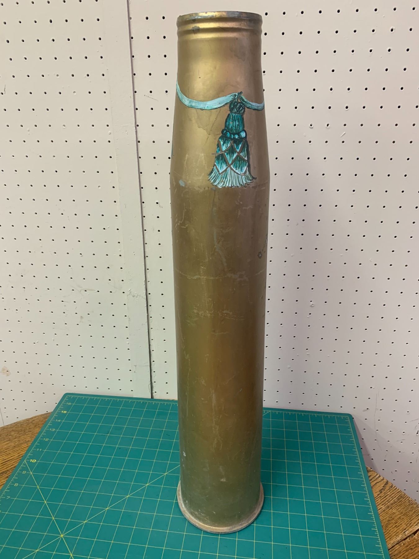 LARGE PAINTED BRASS SHELL CASING - Schmalz Auctions