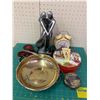Image 1 : MISC LOT CANDLE HOLDERS CLOCK ETC