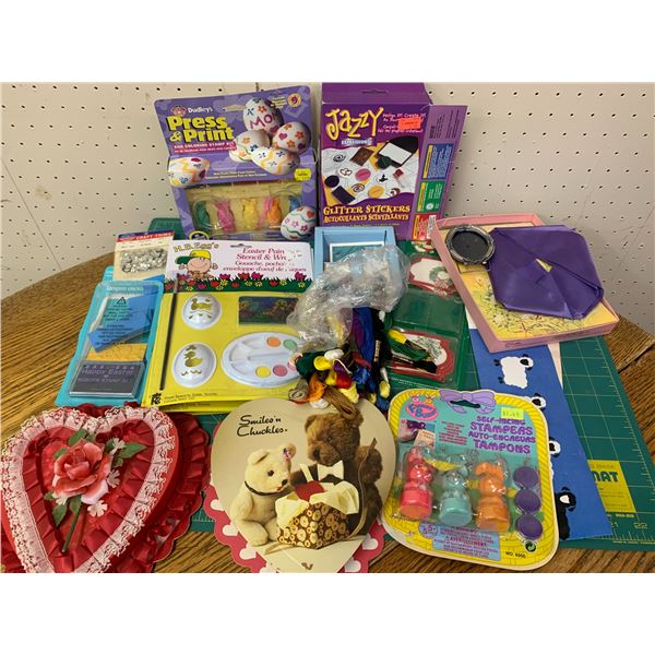 MISC LOT CRAFTS VALENTINES EASTER ETC