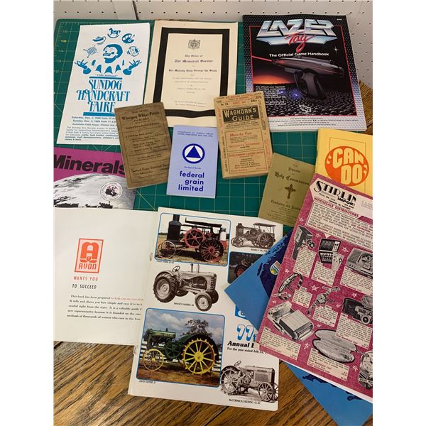 LOT OF MISC VINTAGE PAPER AVON GRAIN UGG ETC