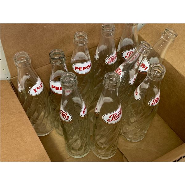 LOT OF VINTAGE PEPSI POP BOTTLES