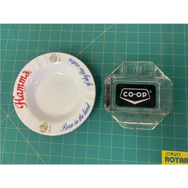 ADVERTISING ASHTRAYS COOP HAMMS