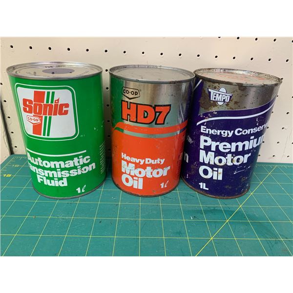 LOT OF ONE LITRE OIL CANS