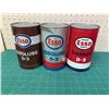 Image 1 : LOT OF 3 DIFFERENT ESSO D3 OIL CANS ONE QUARTS