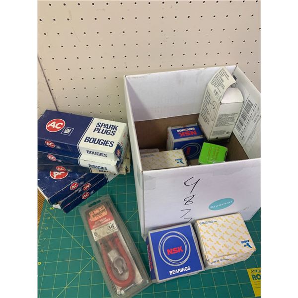 LOT OF PARTS SPARK PLUGS ETC
