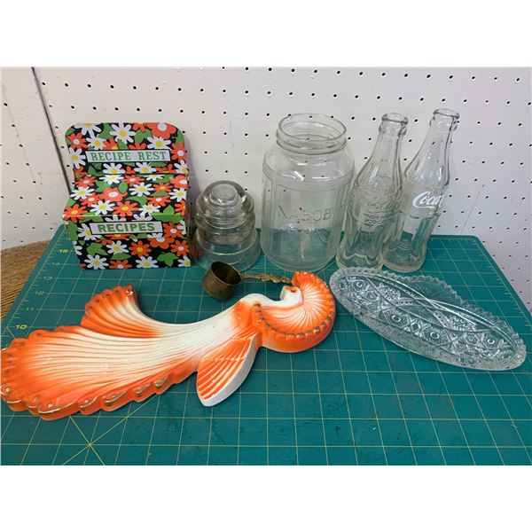 MISC LOT NABOB SPOON COKE BOTTLES ETC