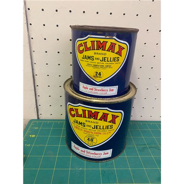LOT OF VINTAGE CLIMAX JAMS TINS