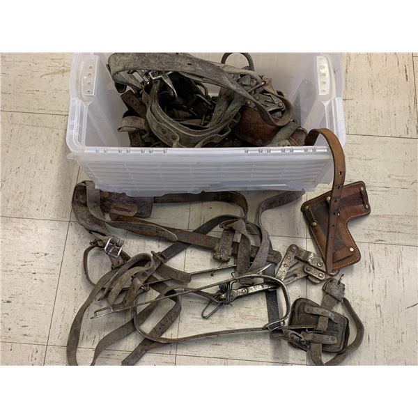 TOTE OF CLIMBING SPURS WIRE PULLERS ETC