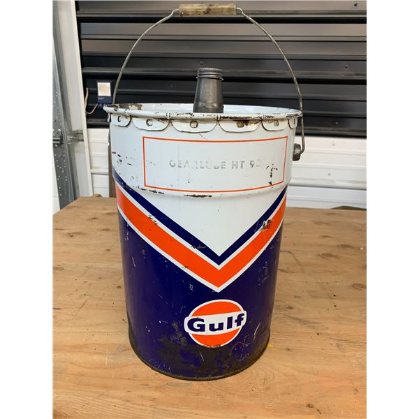 FIVE GALLON MOBILOIL OIL PAIL