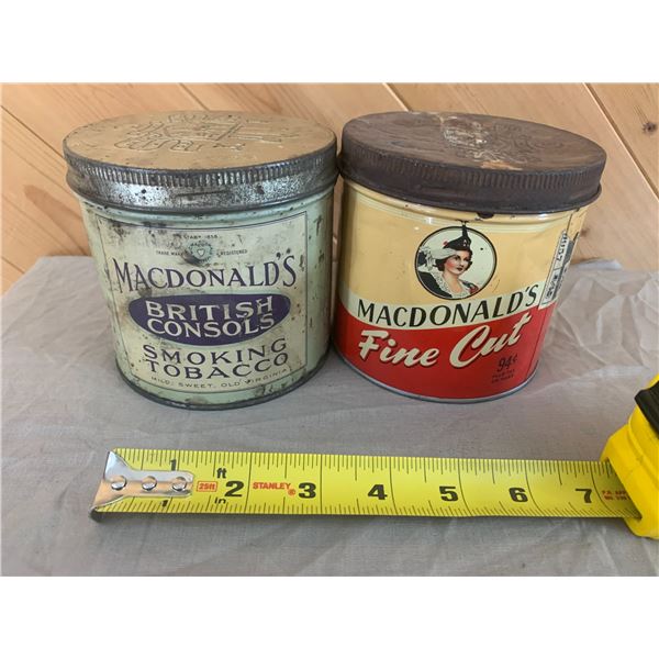 LOT OF MACDONALDS TOBACCO TINS