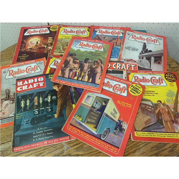 LOT OF 11 1930s RADIOCRAFT MAGAZINES