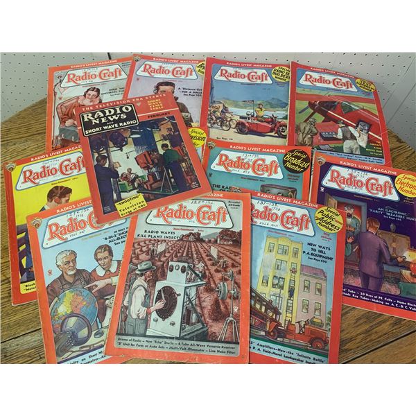 LOT OF 12 1930s RADIOCRAFT MAGAZINES
