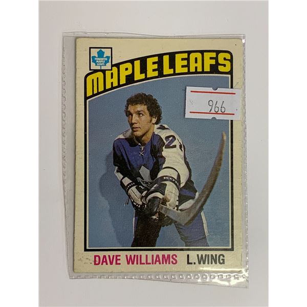1976-77 OPEECHEE ROOKIE CARD DAVE WILLIAMS