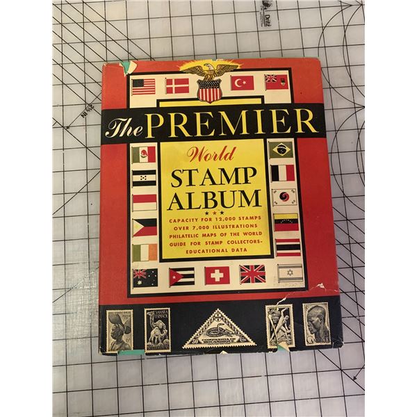 PREMIER WORLD STAMP ALBUM BOOK WITH MANY STAMPS