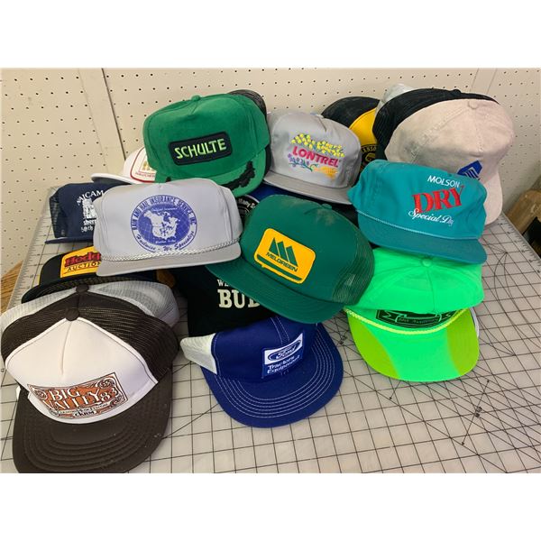 LOT OF VINTAGE TRUCKER HATS