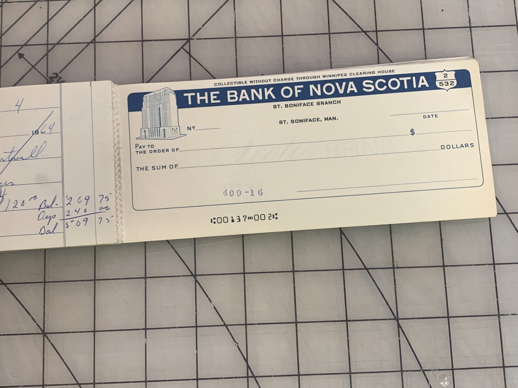 1960s SCOTIA BANK CHEQUE BOOK