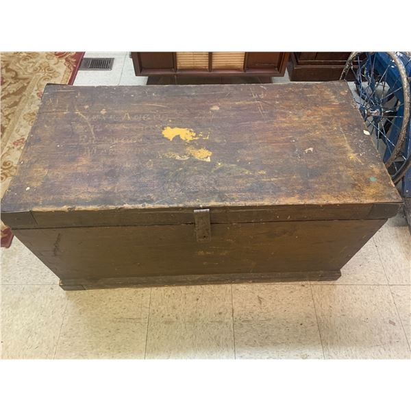 ANTIQUE DOVETAIL TRUNK 40" x 19 1/2 x 20 1/2"
