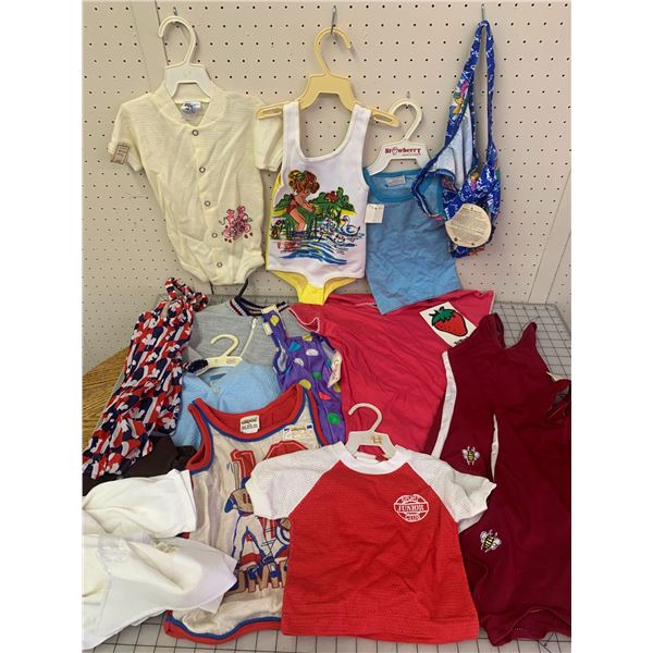 VINTAGE LOT NOS KIDS CLOTHING BATHING SUITS BABY ETC