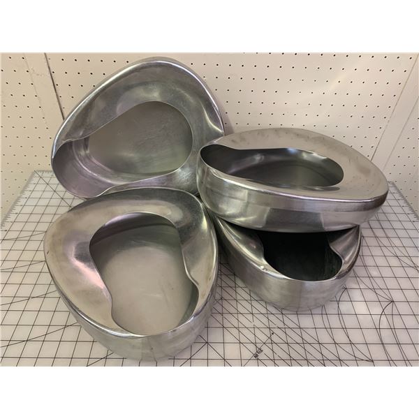 LOT OF STAINLESS STEEL BEDPAN PLANTERS?