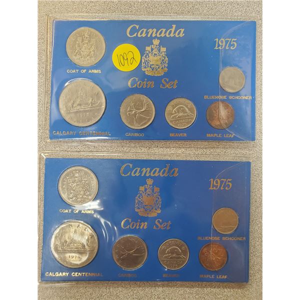 2 x 1975 Canada coin set