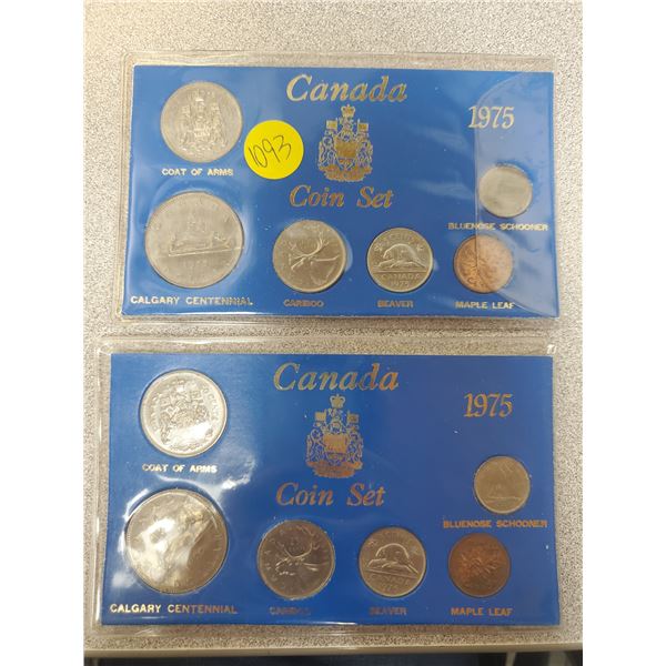 2 x 1975 Canada coin set