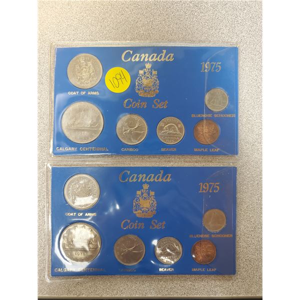 2 x 1975 Canada coin set