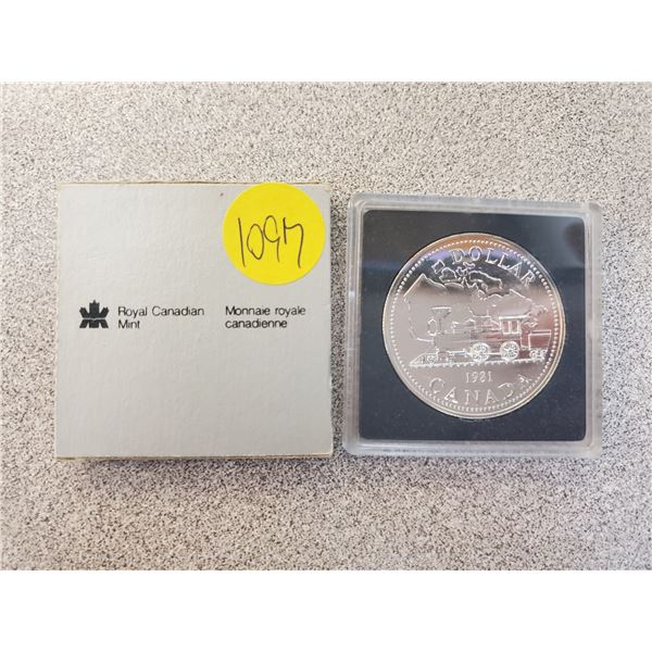 1981 Canada silver dollar Trans-Canada Railway