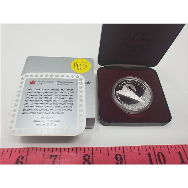 1986 Canada silver dollar Vancouver
