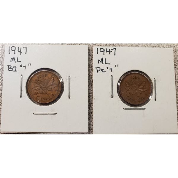 2 x 1941 One Cent (PT "7" BL "7")