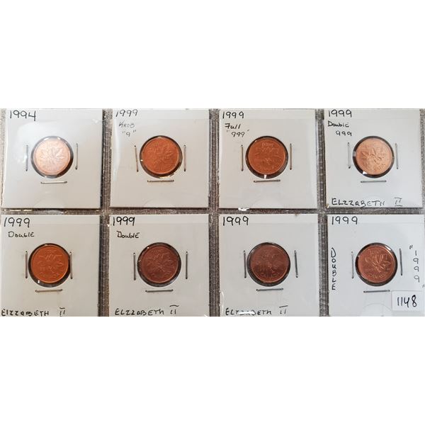 8 x Canada One Cent 1994 + 1999