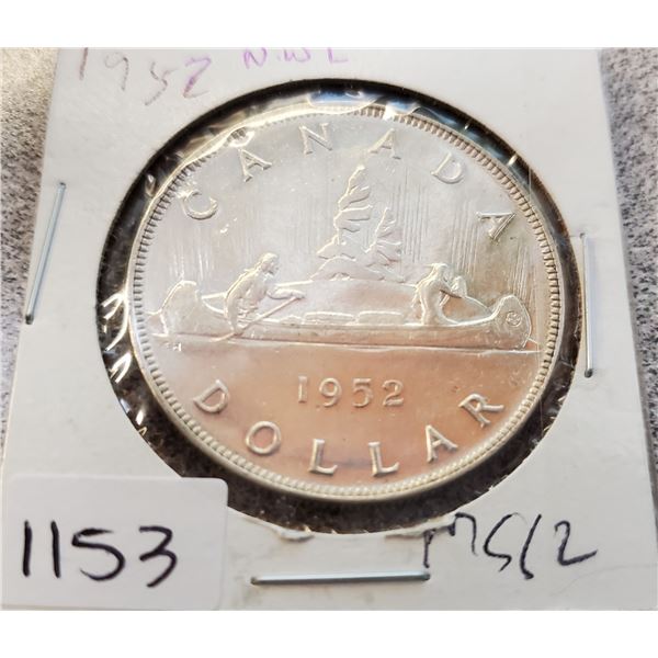 1952 Canada Silver Dollar