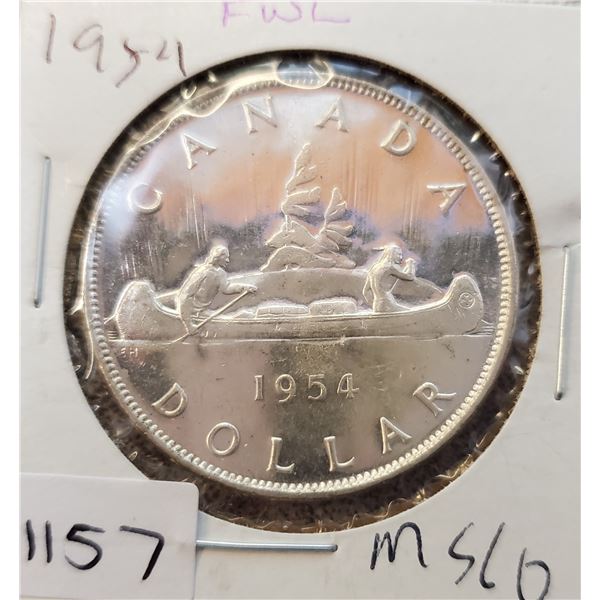 1954 Canada Silver Dollar