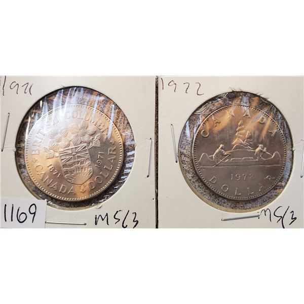 1971 + 1972 Canada Dollars