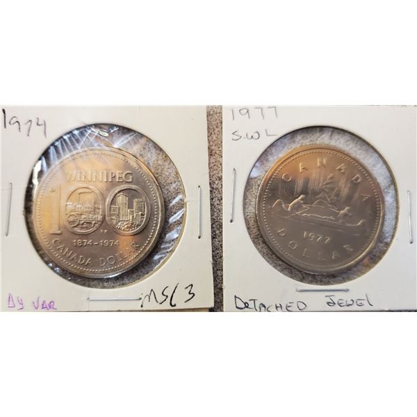 1974 + 1977 Canada Dollars