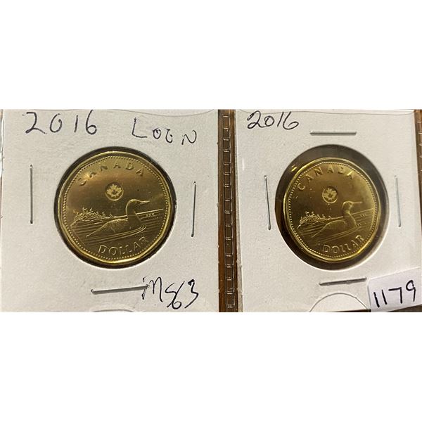 2 x 2016 Loonies