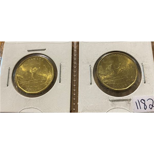 2 x 1867-2017 Loonies