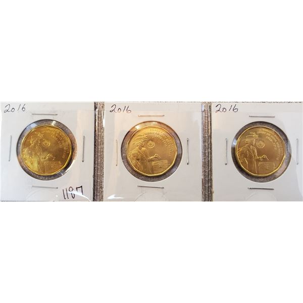 3 x 2016 Loonies "Women's Right To Vote"