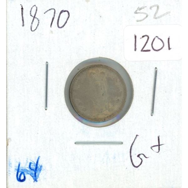 1870 Victoria Five Cent Coin