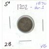 Image 1 : 1870 Victoria Five Cent Coin (VG) (Var. 1)