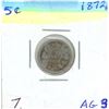 Image 1 : 1872-H Victoria Five Cent Coin (AG. 3)