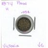 Image 1 : 1874-H Victoria Five Cent Coin (VG)