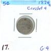 Image 1 : 1874-H Victoria Five Cent Coin (G-4) (Crosslet 4)