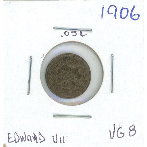 1906 Edward VII Five Cent Coin (VG-8)
