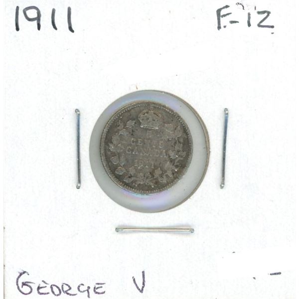 1911 George V Five Cent Coin (F-12)